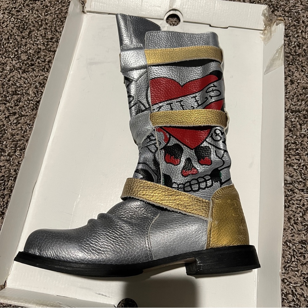 RARE Ed hardy love kills slowly Dagger boot - original vintage  2007